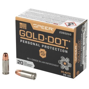 Speer Ammunition .25 ACP 35 Grain HP (20 Round Box)