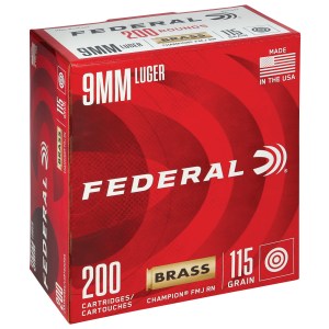 Federal 9mm 115 Grain FMJ (200 Round Box)
