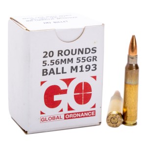 Global Ordnance 5.56 NATO 55 Grain FMJ (20 Round Box)