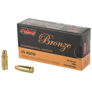PMC Ammunition .25 ACP 50 Grain FMJ (50 Round Box)
