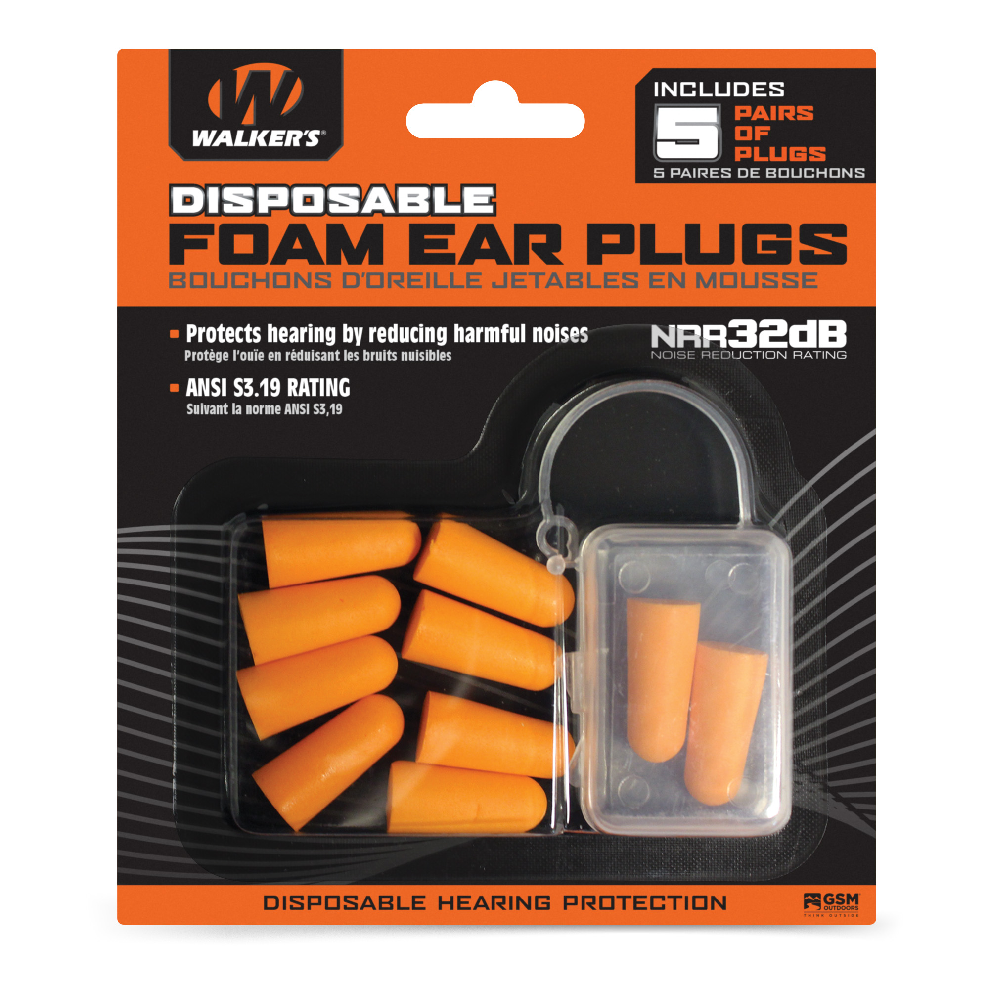 FOAM EAR PLUGS 5 PACK BLISTER